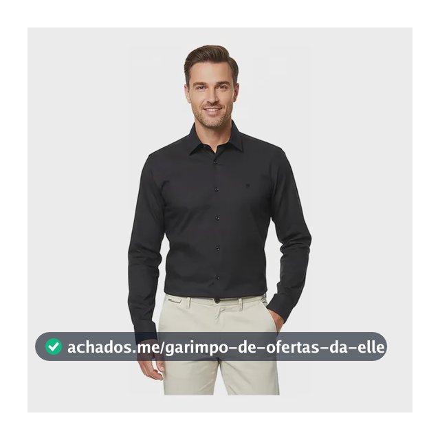 Camisa Masculina Slim Fit Polo Wear Preto G