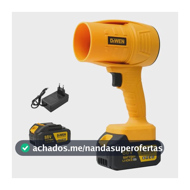 Soprador De Ar Turbo 88v Portátil Bateria Recarregável Amarelo 127/220v