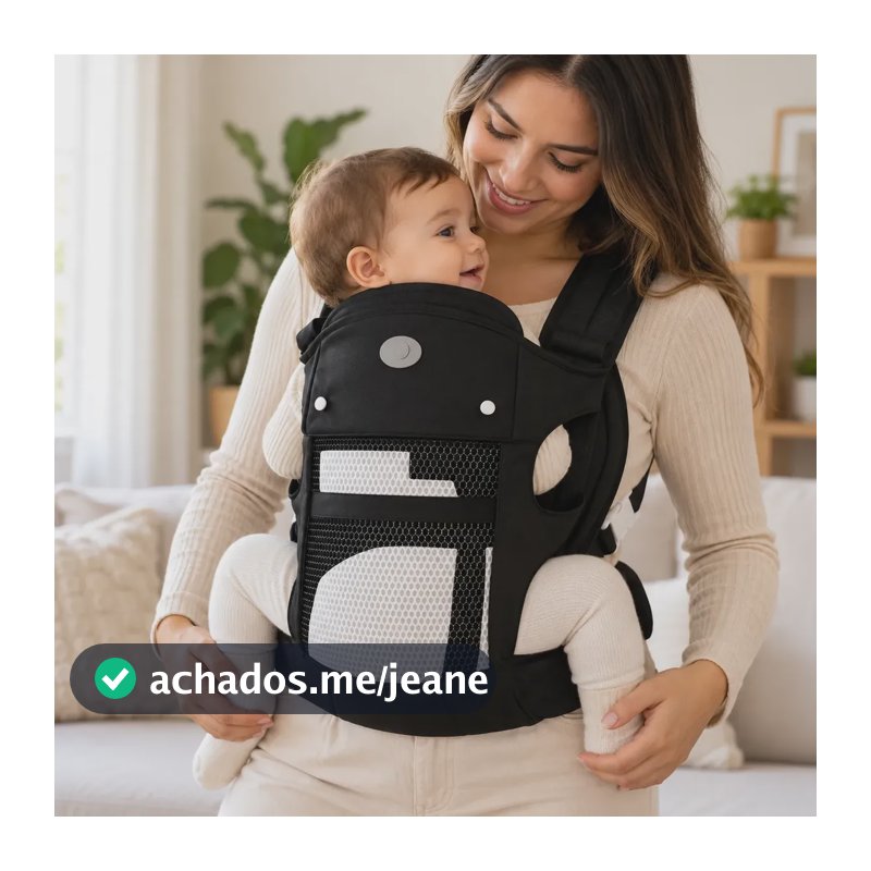 Porta Bebê Canguru Ergonômico 3 Posições Ajustável Preto
