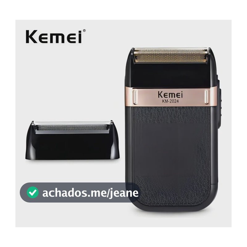 Barbeador Shaver Elétrico Sem Fio Kemei 2 Lâminas Km-2024