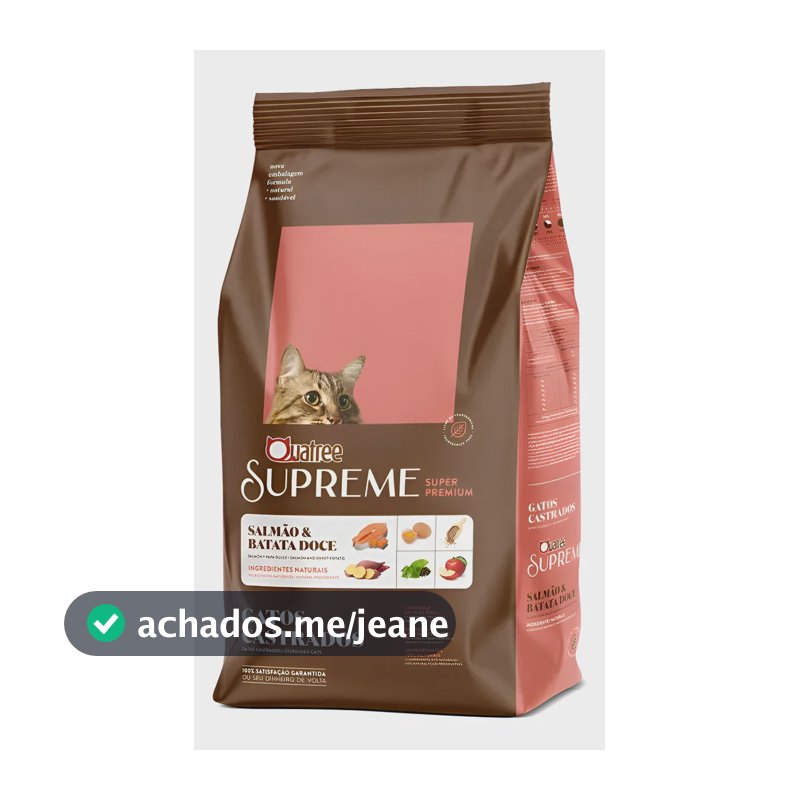 Ração Quatree Supreme 10kg Gato Castrado Salmão/batata Doce