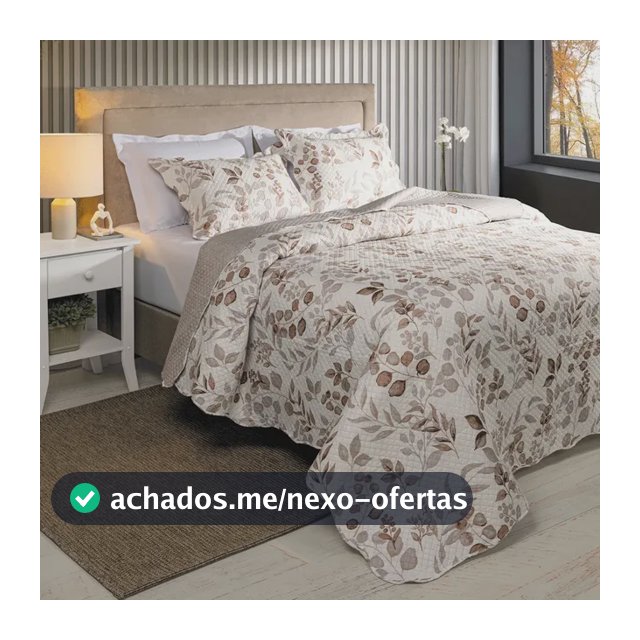 Kit Cobre Leito Colcha King 3 Peças Boutis Dupla Face Porta Travesseiro Aba Americana Ingrid Fendi