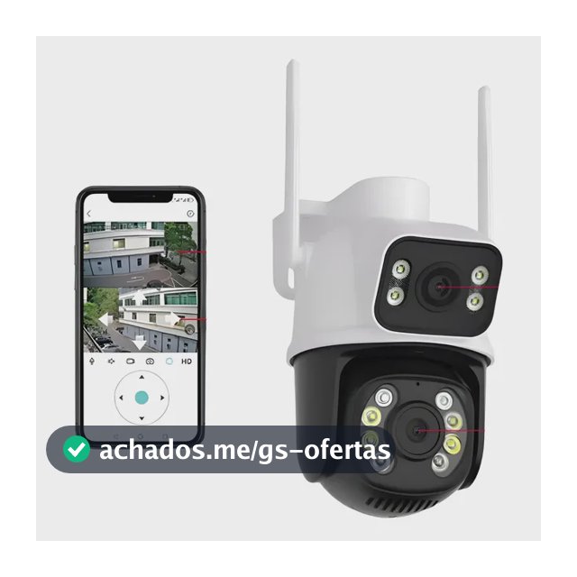 Camera Segurança Wifi Externa Lente Dupla Rastreamento Espiã Branco