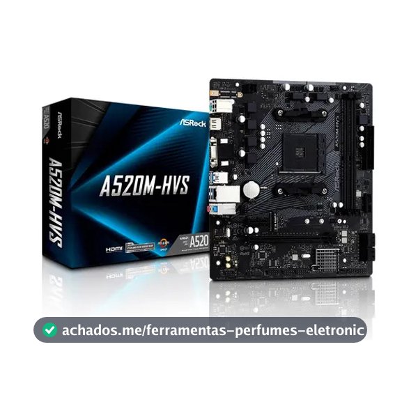 Placa Mae Amd Am4 A520 2xddr4 Hdmi/vga A520m-hvs Asrock
