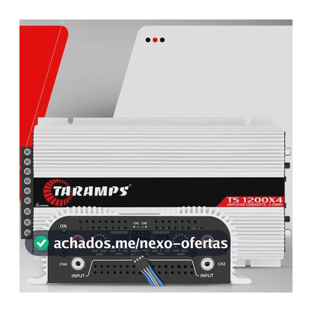 Amplificador Taramps TS 1200X4 1200W de Potência 4 Canais Estéreo para Som Automotivo