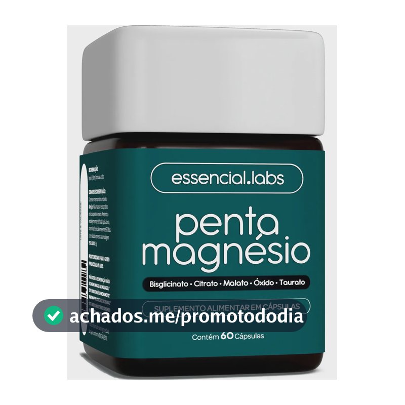 PENTA MAGNÉSIO - Bisglicinato + Dimalato + Citrato + Taurato + Óxido de Magnésio - A Combinação Perfeita com Máxima Pureza e Biodisponibilidade - 60 Cápsulas