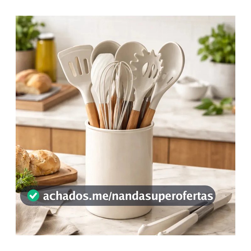 Kit Silicone Para Panelas Brinox - 12 Peças Madeira