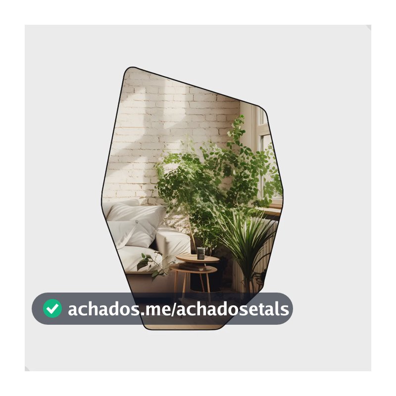 Espelho Orgânico Decorativo Grande Pinterest 60x110 - Moai Moldura Preto