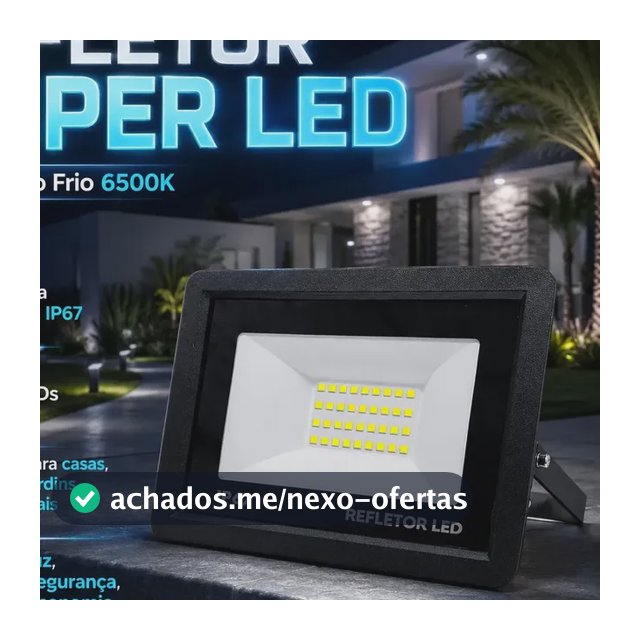 Kit 5 Refletores LED 100W IP67 à Prova D'Água 6500K Branco Frio Bivolt