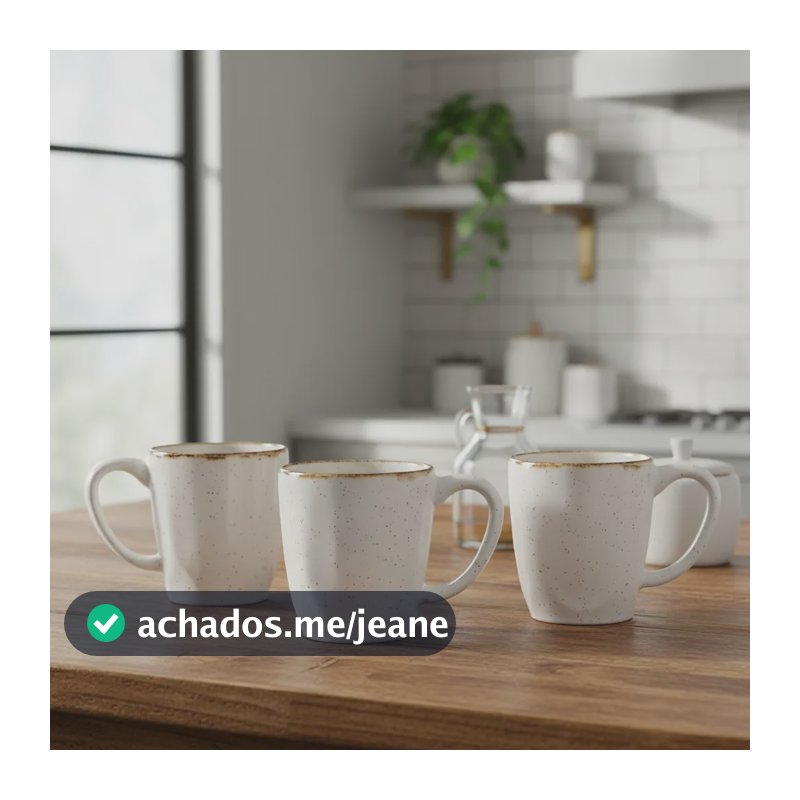 Jogo Com 4 Canecas De 260ml Em Porcelana Ryo Maresia Oxford