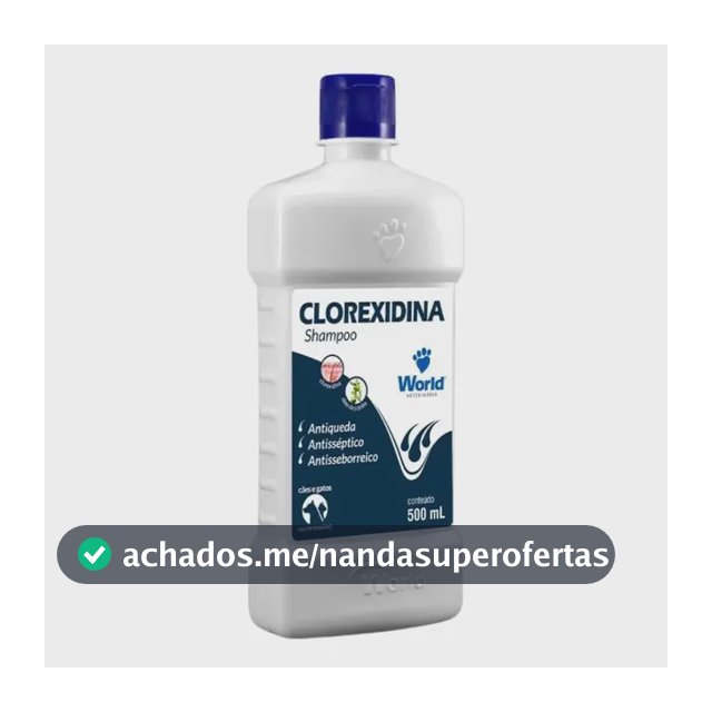 Shampoo para cães Clorexidina World Fragrância Suave Frasco 500 Ml