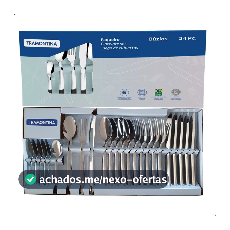 Jogo Talheres Faqueiro Búzios Aço Inox 24 Peças Tramontina