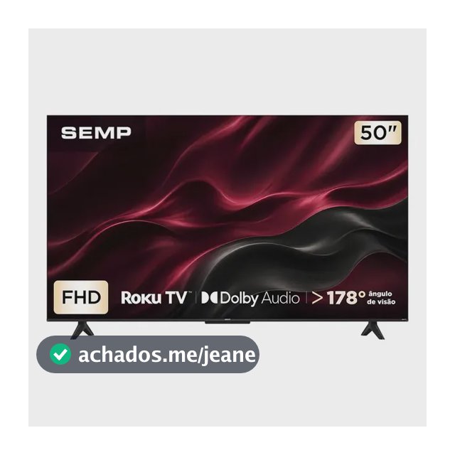 Smart Tv Semp 50 Polegadas Led Full Hd S42r Roku Tv Wi-Fi Dolby Audio Brilho Até 240 Nits 50s42r