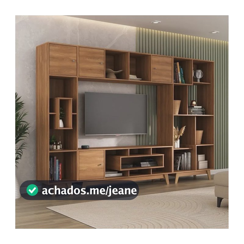 Estante Home Para Tv Até 65 Polegadas Com 4 Portas Elegance Nogal