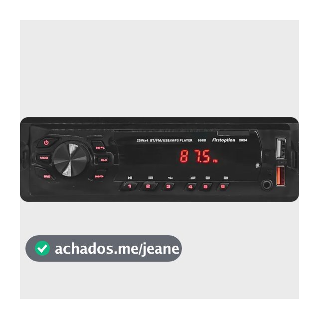 MP3 PLAYER FIRST OPTION 6688 2024 RADIO AUTOMOTIVO BLUETOOTH TOCA SOM CARRO 2 USB 1 DIN PENDRIVE