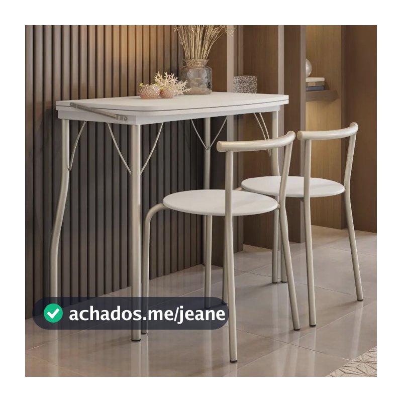 Sala De Jantar Palermo Com Mesa E 2 Banquetas Carraro Cor Branco
