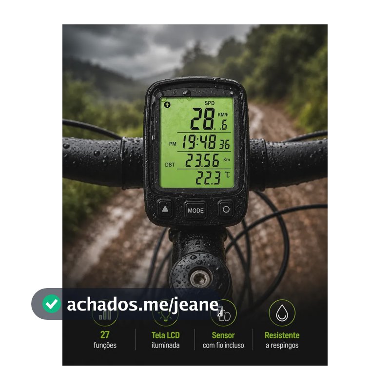 Ciclocomputador Bike Velocimetro Digital Com Fio Lcd Backlight 27 Funções Hodometro Temperatura Relogio Bicicleta Mtb Speed