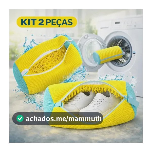 Kit 2 Sacos De Lavagem Tênis Sapatos Multiuso Máquina Lavar Cor