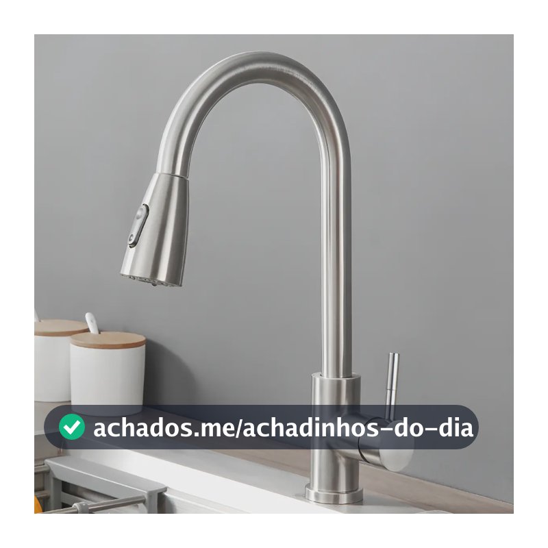 Torneira Para Cozinha Monocomando De Pia Torneira Gourmet Misturador Bancada Extensível Aço Escovado Yesop