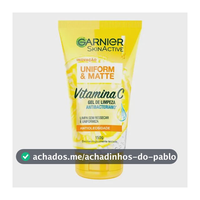 Gel de Limpeza Facial Hidratante Antimanchas com Vitamina C e Pantenol para Controle de Oleosidade Express Aclara Garnier 150ml