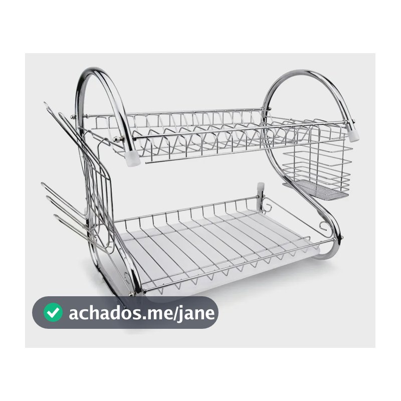 Vittak Escorredor Duplo De Louça Para 14 Pratos Talheres Com Bandeja Inox Cozinha Prateado