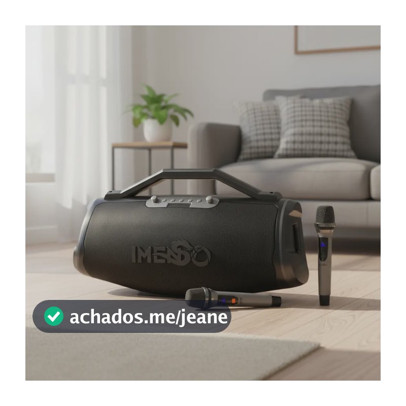 Caixa De Som Imenso X75 200w Rms 9000mah Ipx4 C/ 2 Microfone Preto