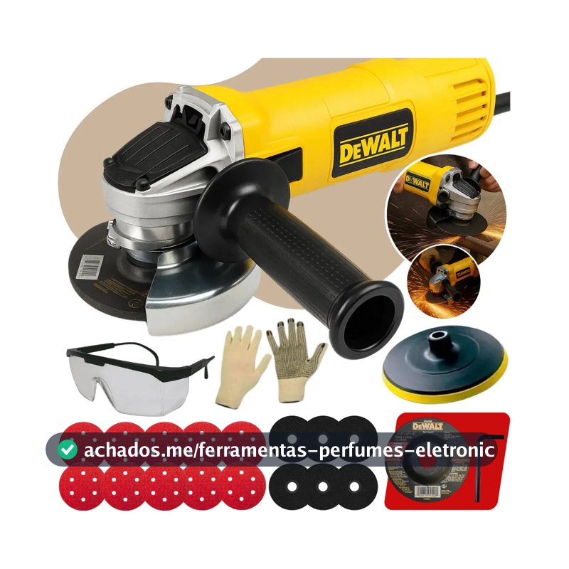 Kit Esmerilhadeira Lixadeira Angular Dewalt Disco Inox 800w Cor Amarelo Frequência 50 Hz/60 Hz