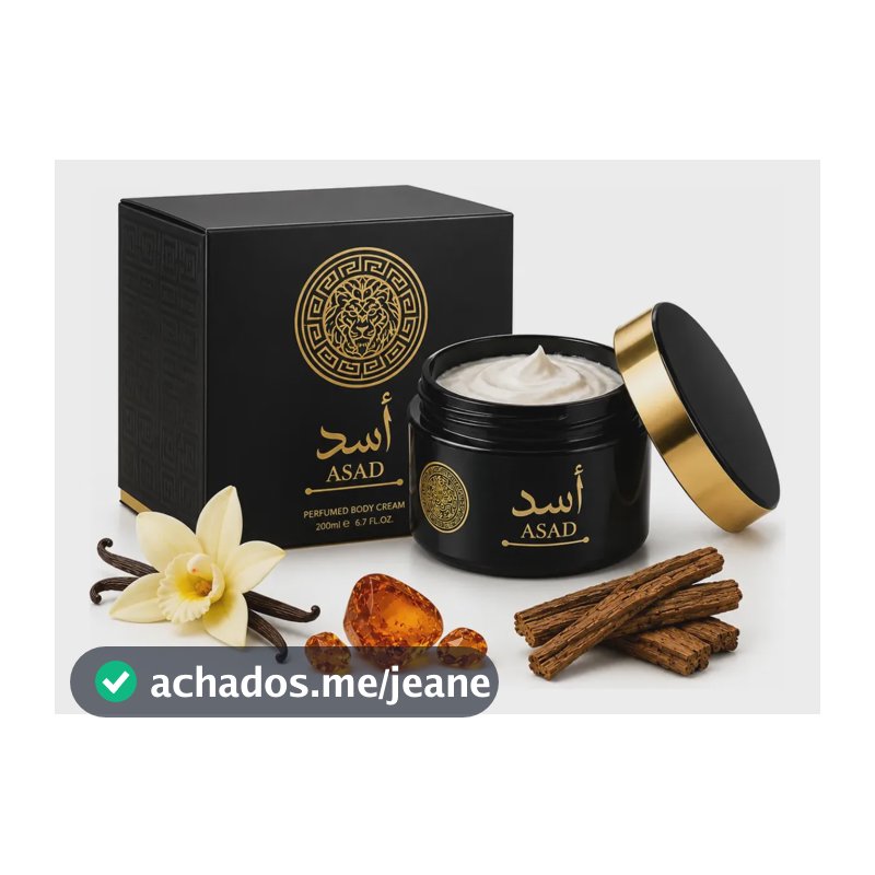Asad Black Bourbon Creme Hidratante Corporal Masculino 200g Asad Black