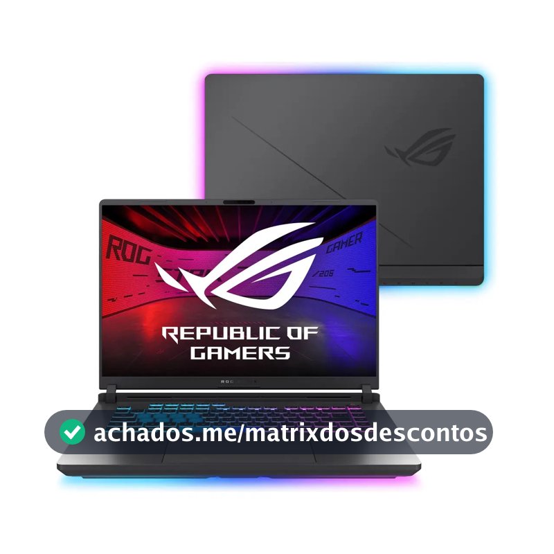 Notebook ASUS ROG Strix G16 NVIDIA GeForce RTX 5060 Intel Core i9 14900HX 2,2 GHz 16GB Ram 512GB SSD Windows 11 Home Tela 16" 240Hz Eclipse Gray - G615JMR-S5001W