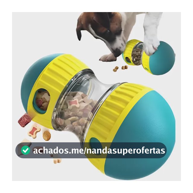 Brinquedo Comedouro Interativo Pets Dispensador De Ração Pet Verde E Amarelo/ Vermelho E Preto