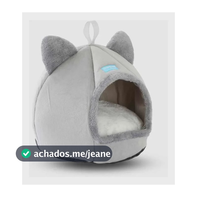 Caminha Cama Tenda Luxo Cabana Toca Para Gatos Iglu 40cm Cinza