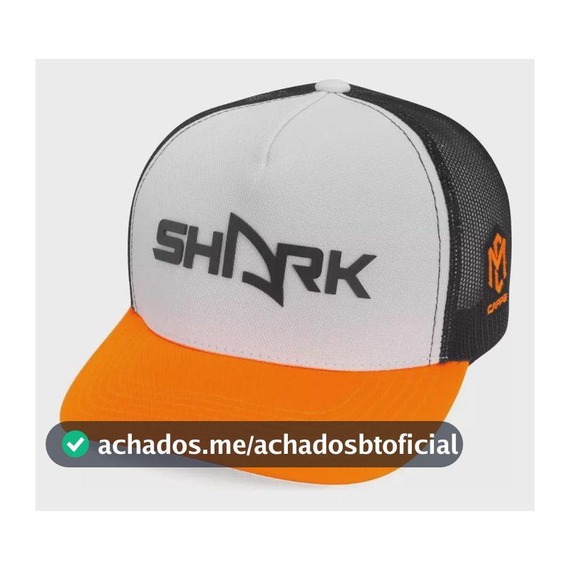 Boné Shark Cappe Branco Laranja E Preto Tamanho Un