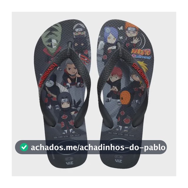 Chinelo Havaianas Naruto Shippuden Original Top Akatsuki