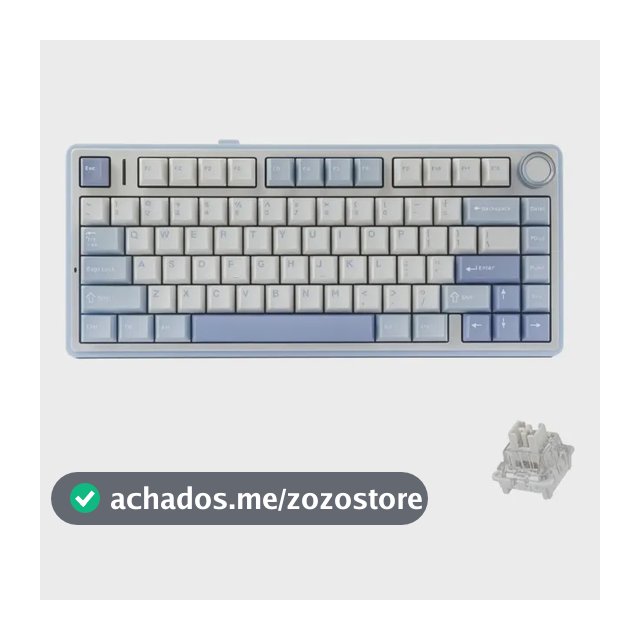 Teclado Aula F75 Sem Fio Mecânico Tri Mode Hot Swap Cor De Teclado Azul Sal Marinho Idioma Inglês Us
