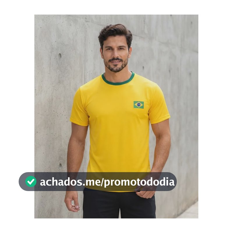 Camiseta Do Brasil Dry Fit Masculina Amarelo G