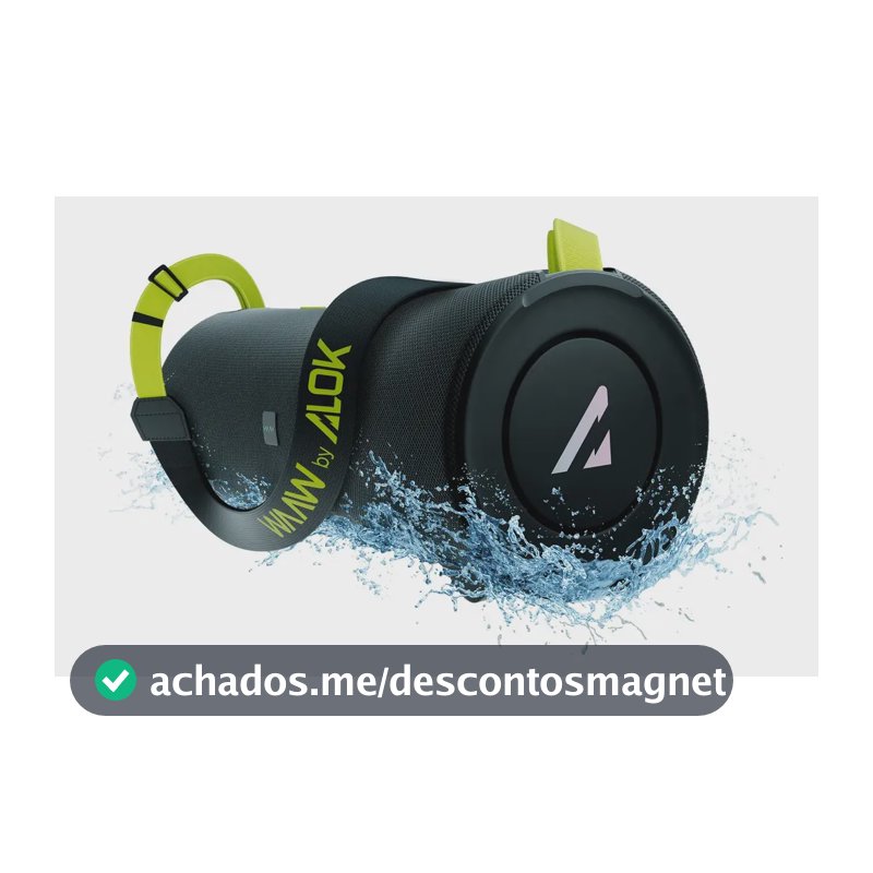 Caixa De Som Bluetooth Waaw By Alok Boom 100sb 40w 20h Ipx7 Preto