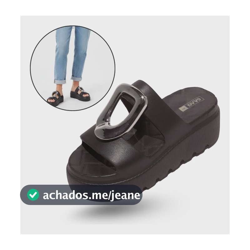 Chinelo Sandália Feminina Plataforma Confortável Feminina Preto 37.38 Br