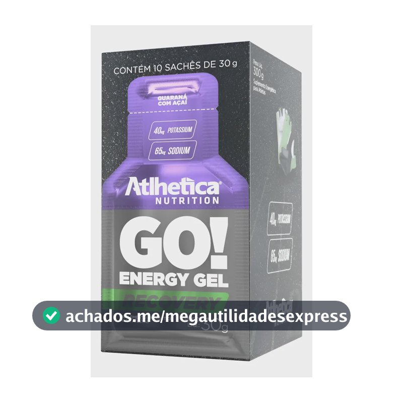 Go! Recovery Gel 10 Sachês De 30g Atlhetica Nutrition Sabor  Açaí Com Guaraná