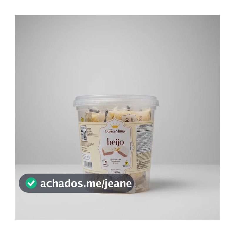 Doce Beijo Ouro De Minas Pote 1,05kg Com 21 Unidades
