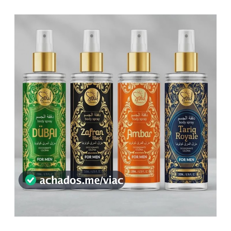 Body Splash Arabe C/4un 200ml Perfume Masculino De Luxo