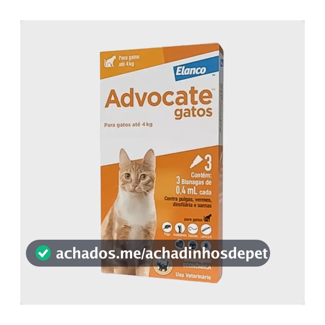 Antipulga Para Gatos Advocate Elanco Até 4kg 3 Pipetas
