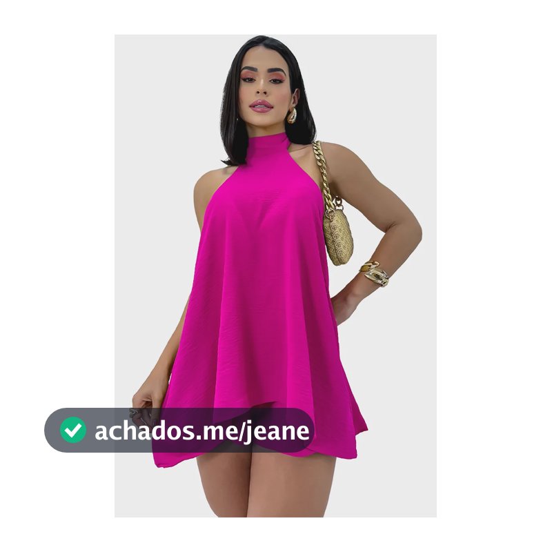 Macaquinho Feminino Vestido Frente Única Gola Soltinho Verão Pink Único