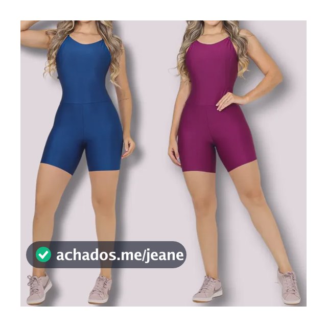 Kit 2 Macaquinho Feminino Academia Liso Curto Uzi Fitness Uv