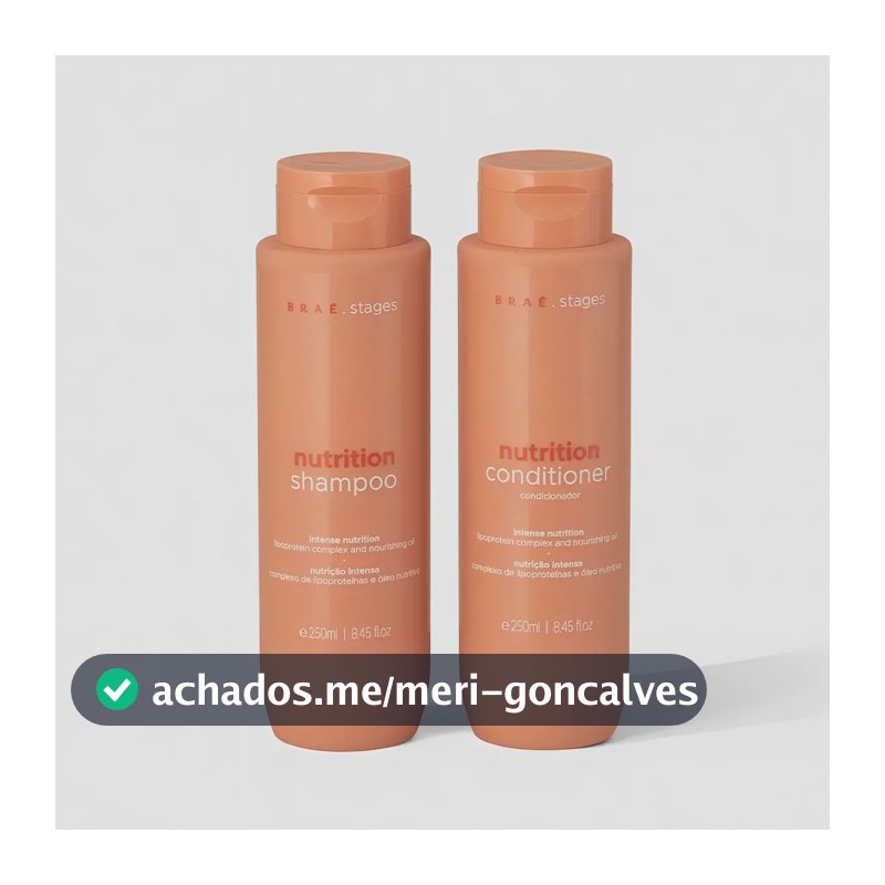 Kit Braé Stages Nutrição: Shampoo e Condicionador para Cabelos Ressecados e sem Vida