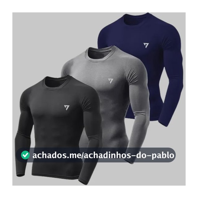 Kit 3 Camisetas Térmicas Masculina Segunda Pele Camisa Uv50-