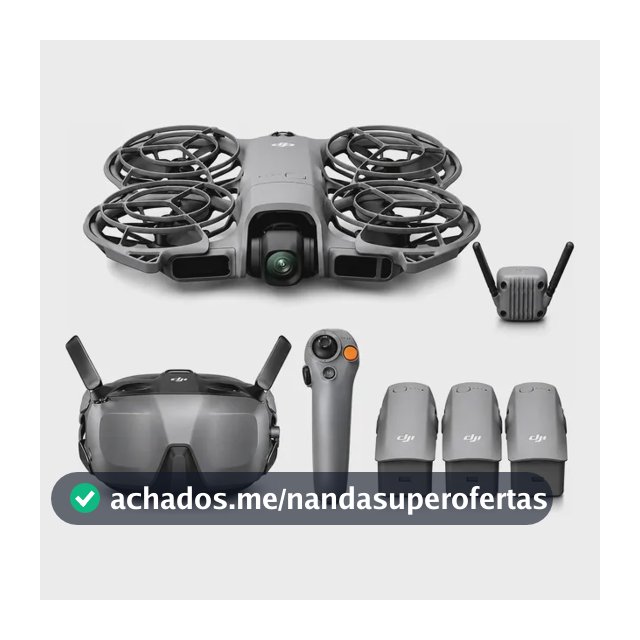 Drone Dji Neo 2 Fly More Combo 4k Óculos Goggles 3 Baterias Cinza