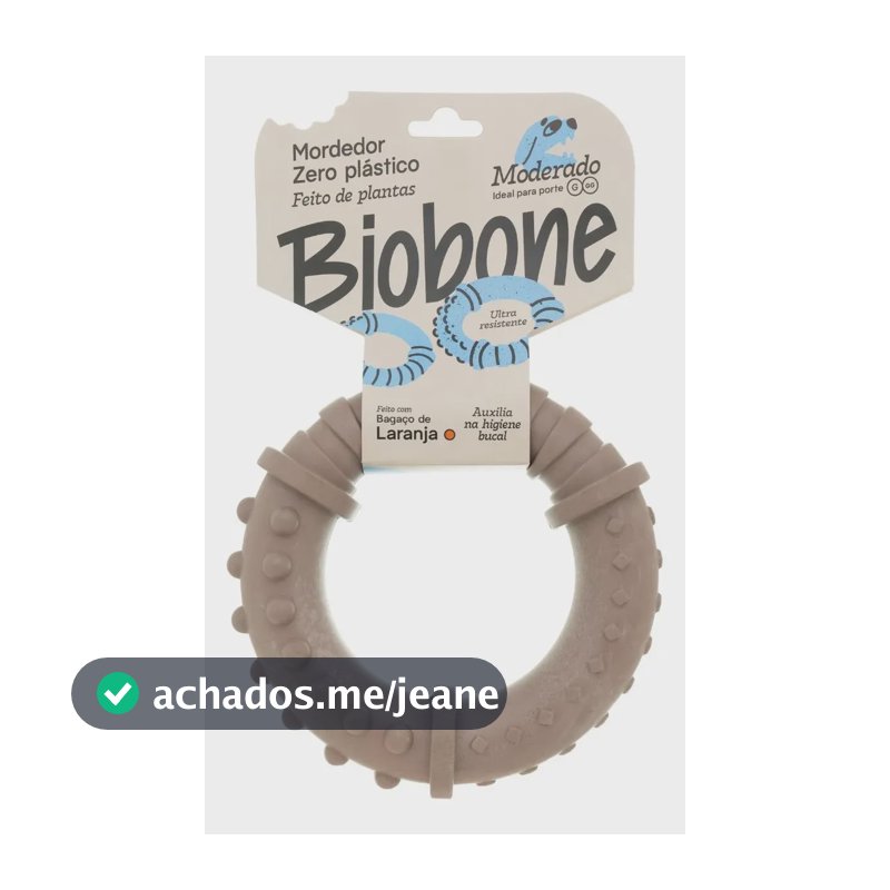 Mordedor Natural Para Cães Pet Argola Biobone Brinquedo Laranja - Mordida Moderada