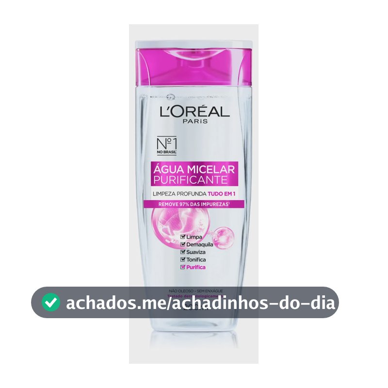 Água Micelar Solução de Limpeza 5 em 1 Limpa, Demaquila, Purifica, Suaviza e Reequilibra, Cuidado Diário para Todos os Tipos de Peles L'Oréal Paris 200ml