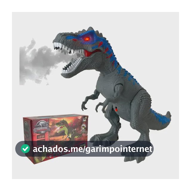 Dinossauro T Rex Brinquedo Anda Solta Fumaça Som Luz Rugido