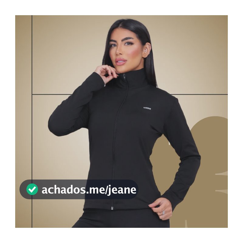 Jaqueta Feminina Térmica Academia Flanelada Leve Fitness Preto G (40) Lisa